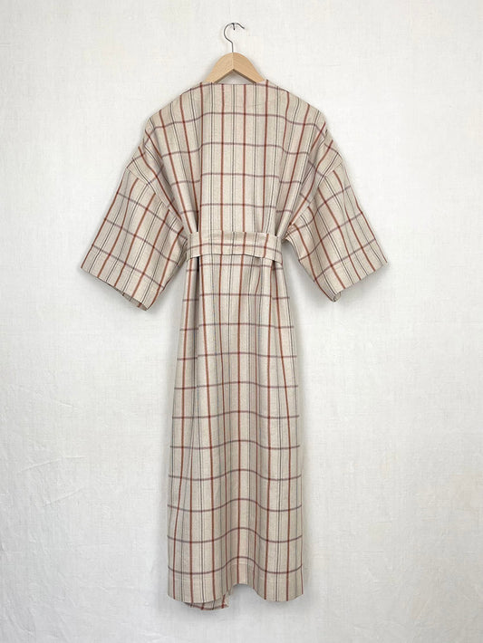 PLAID KIMONO DRESS - ONE SIZE