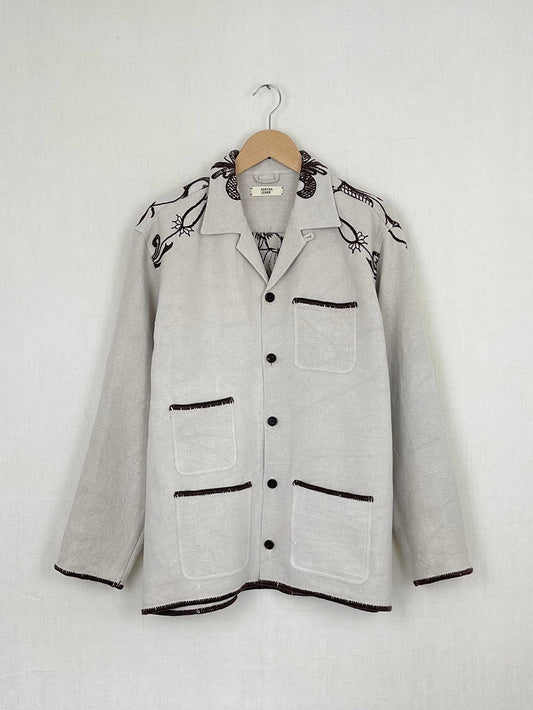 EMBROIDERED TABLECLOTH OVERSHIRT - SIZE 52