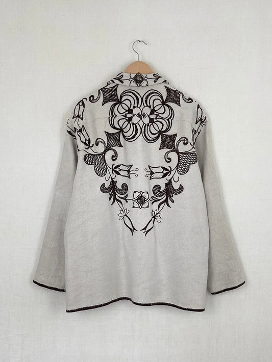 EMBROIDERED TABLECLOTH OVERSHIRT - SIZE 52
