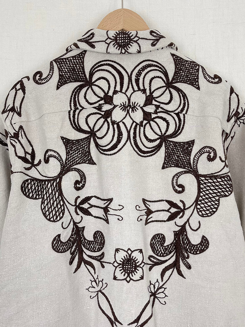 EMBROIDERED TABLECLOTH OVERSHIRT - SIZE 52