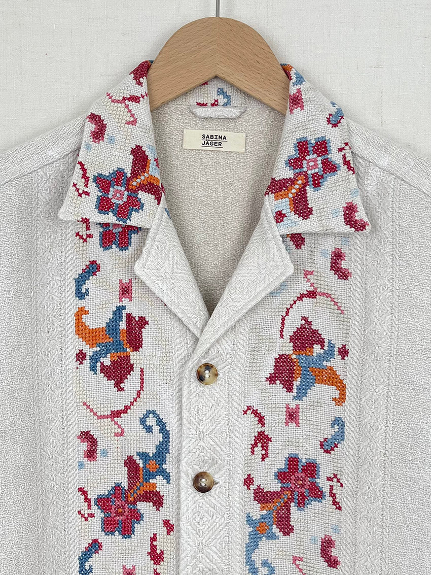 CROSS STITCH TABLECLOTH JACKET - SIZE 48