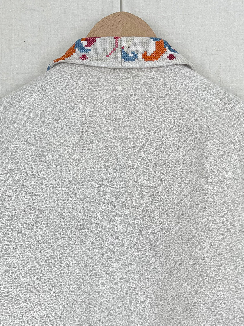 CROSS STITCH TABLECLOTH JACKET - SIZE 48