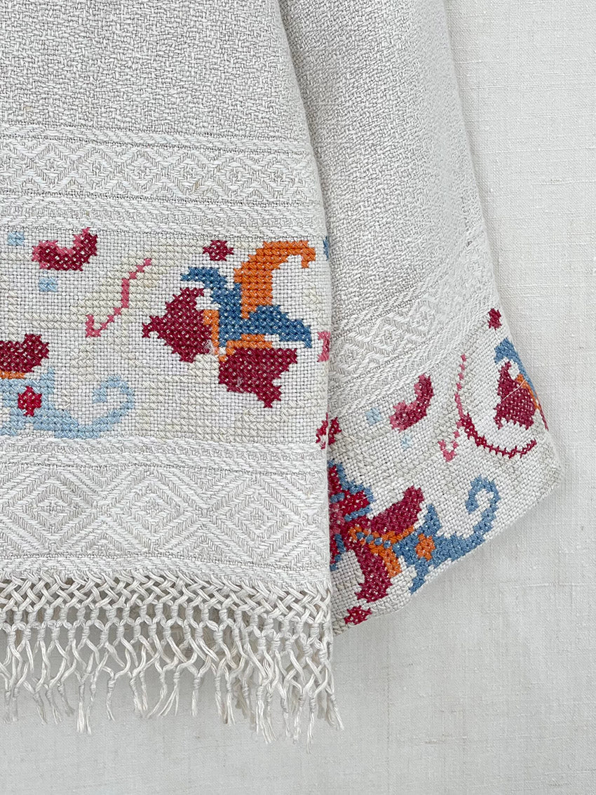 CROSS STITCH TABLECLOTH JACKET - SIZE 48