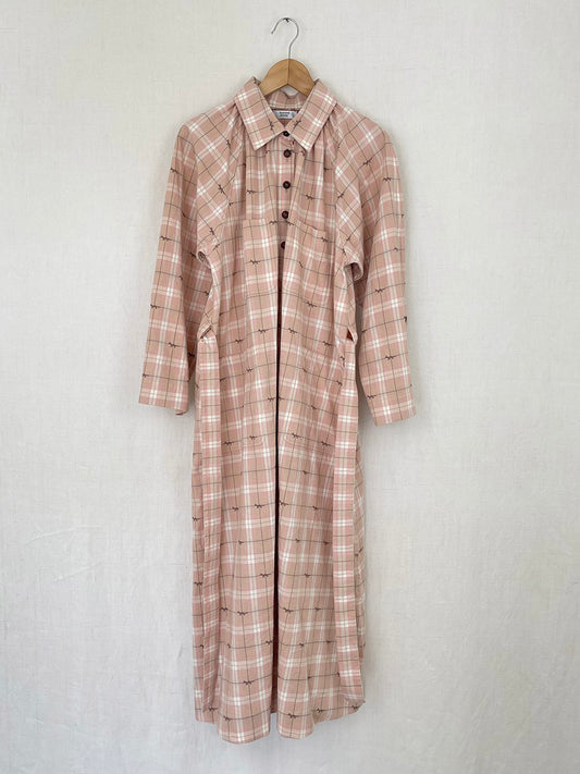 PLAID DRESS WITH FOXES - ONE SIZE