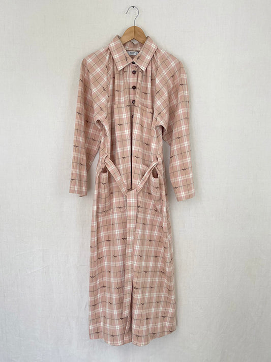 PLAID DRESS WITH FOXES - ONE SIZE