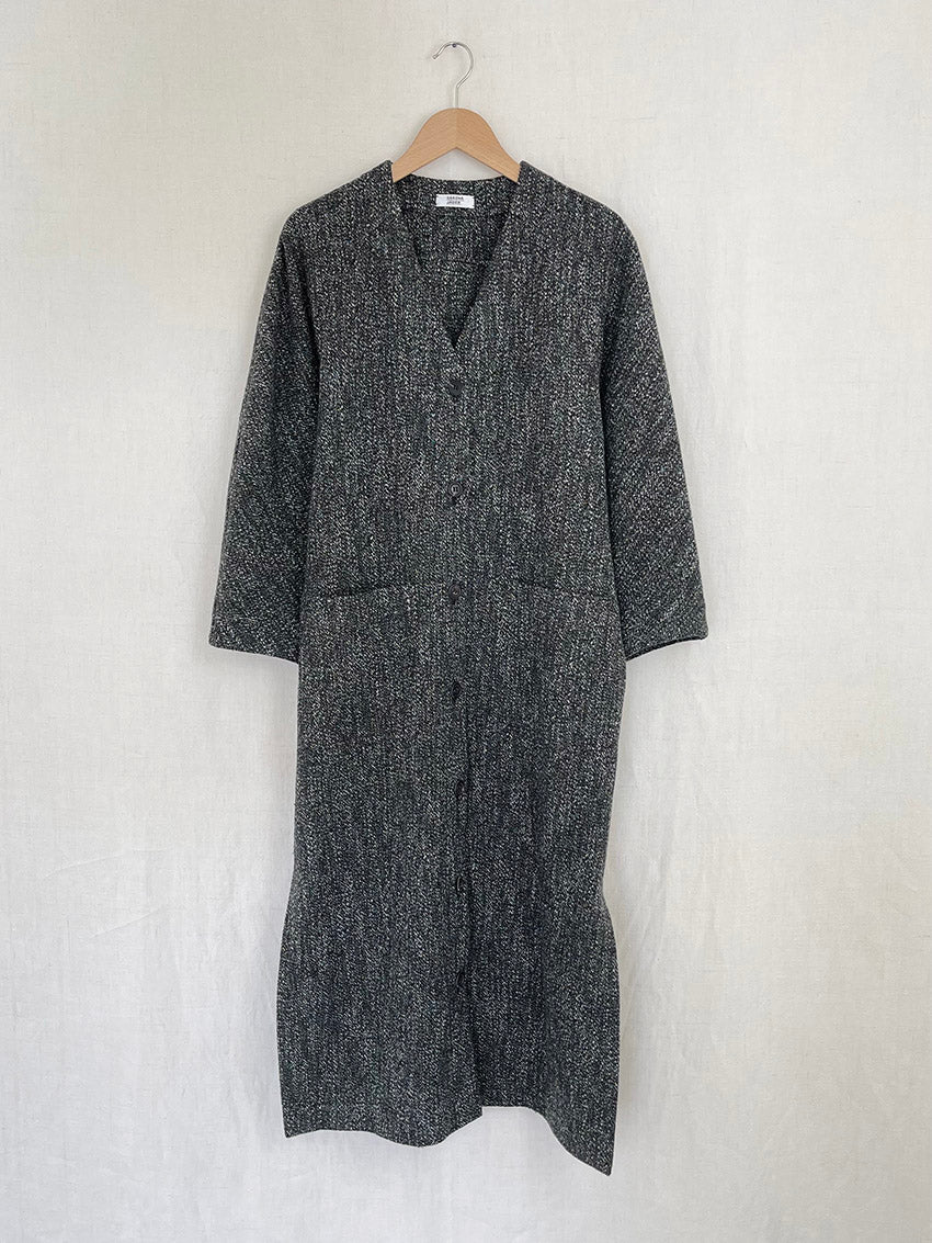 WOVEN FABRIC COAT DRESS - ONE SIZE