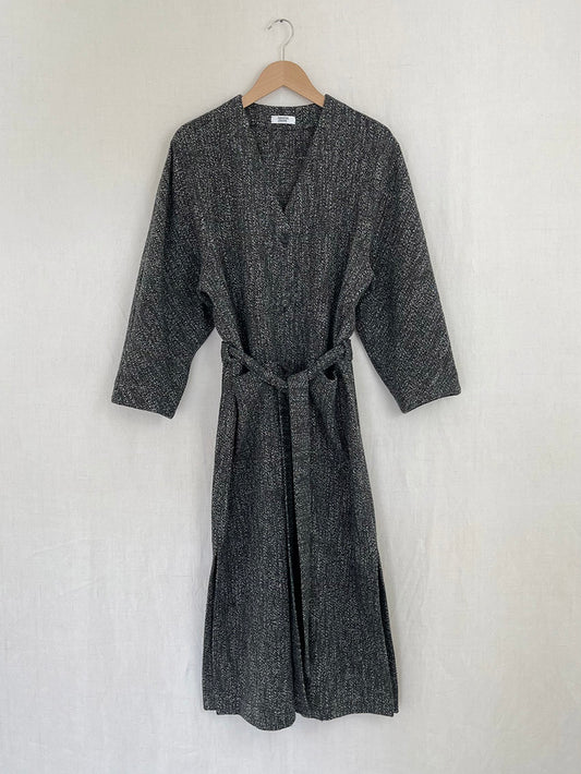 WOVEN FABRIC COAT DRESS - ONE SIZE
