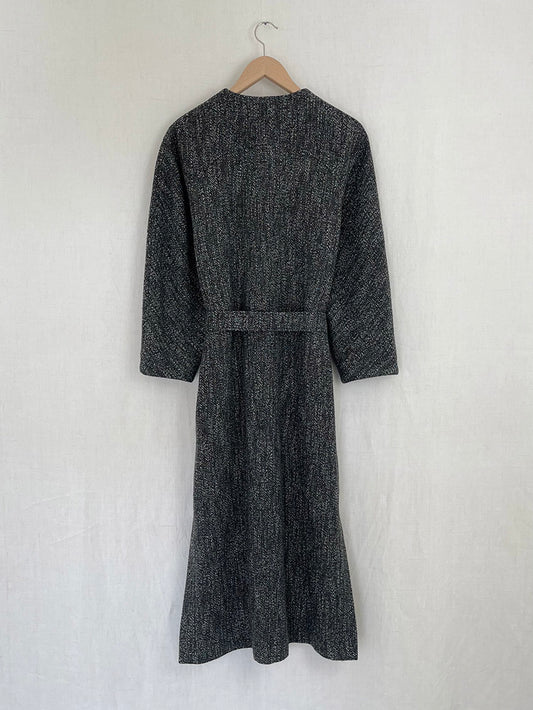 WOVEN FABRIC COAT DRESS - ONE SIZE
