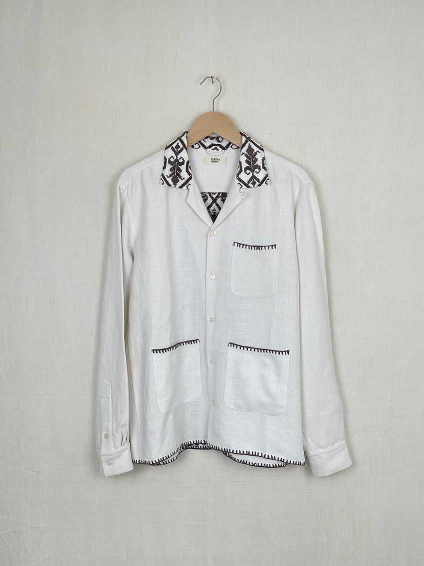 EMBROIDERED TABLECLOTH OVERSHIRT - SIZE 48