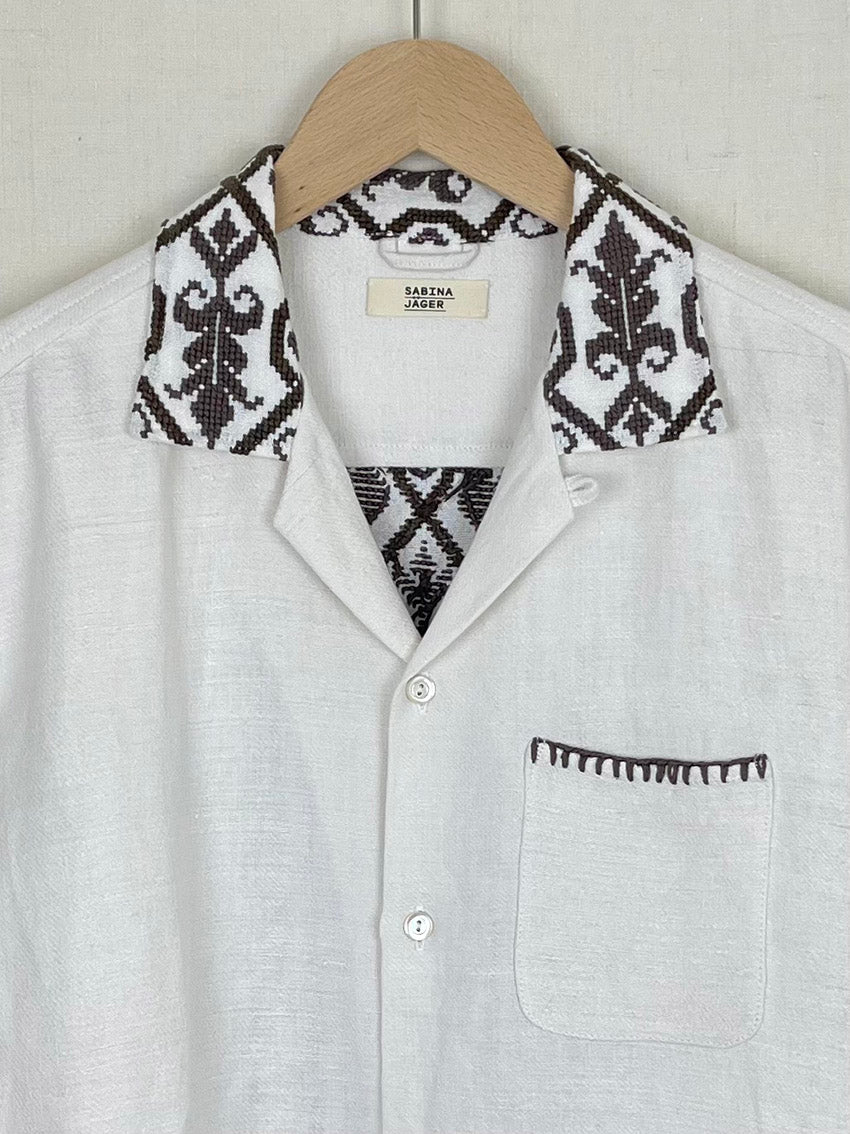 EMBROIDERED TABLECLOTH OVERSHIRT - SIZE 48