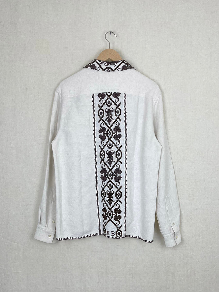 EMBROIDERED TABLECLOTH OVERSHIRT - SIZE 48