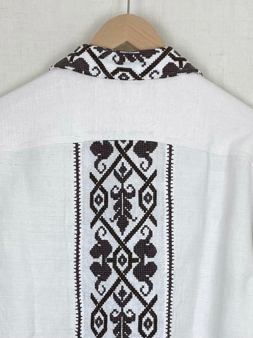 EMBROIDERED TABLECLOTH OVERSHIRT - SIZE 48
