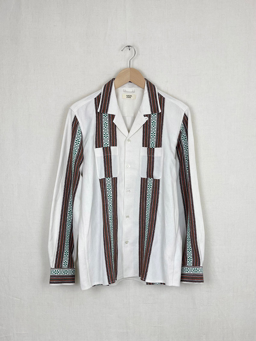 WOVEN STRIPES TABLECLOTH SHIRT - SIZE 44