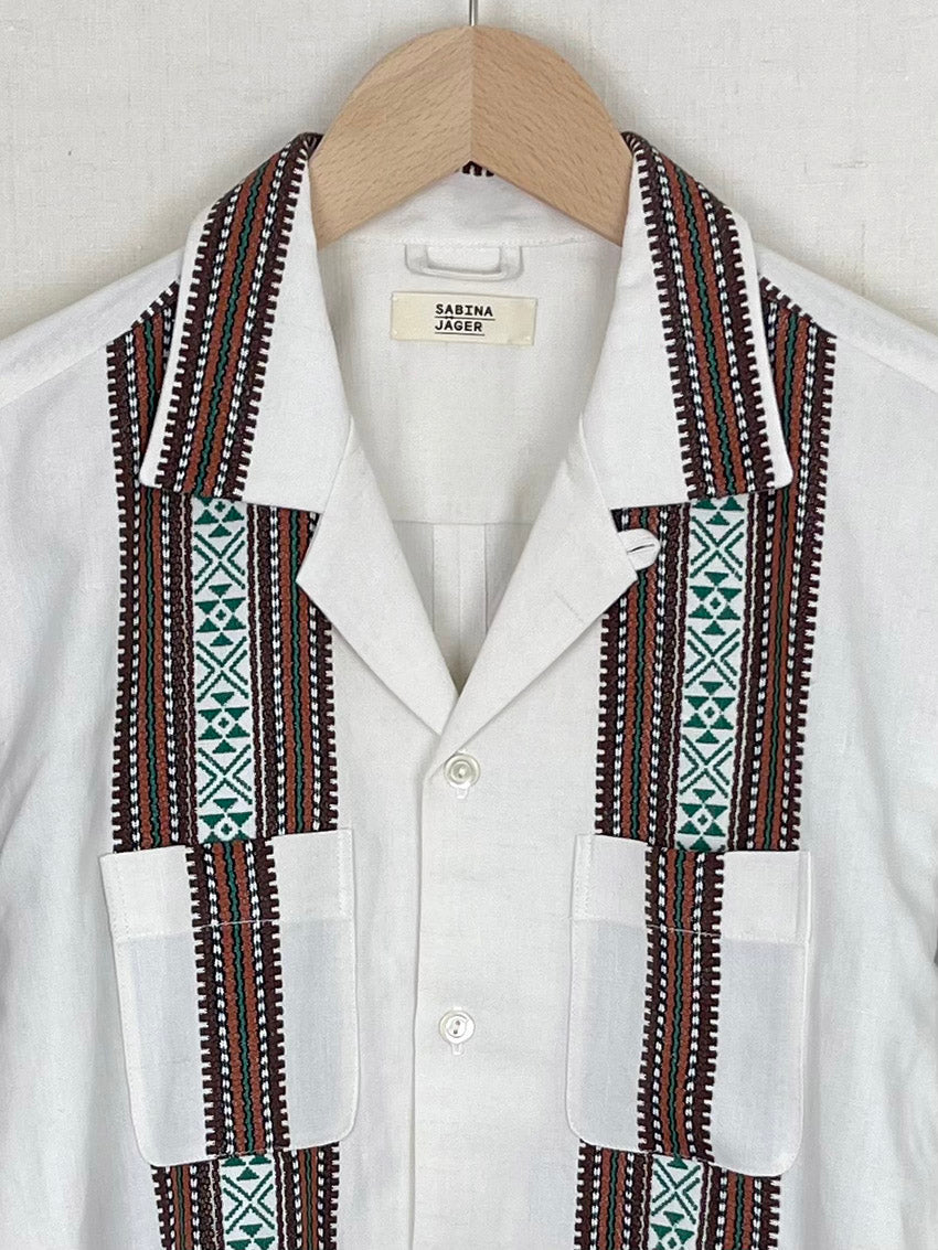 WOVEN STRIPES TABLECLOTH SHIRT - SIZE 44