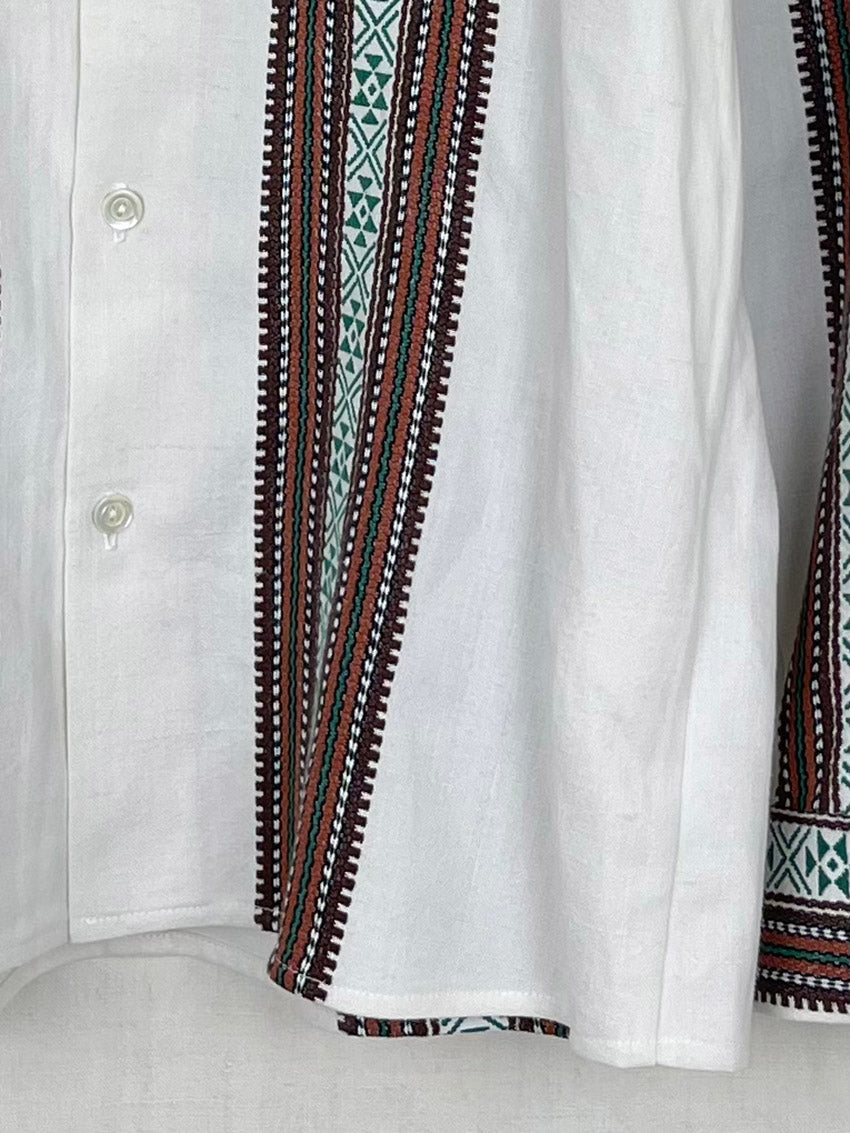 WOVEN STRIPES TABLECLOTH SHIRT - SIZE 44