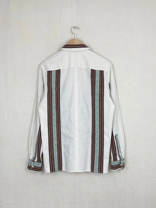 WOVEN STRIPES TABLECLOTH SHIRT - SIZE 44