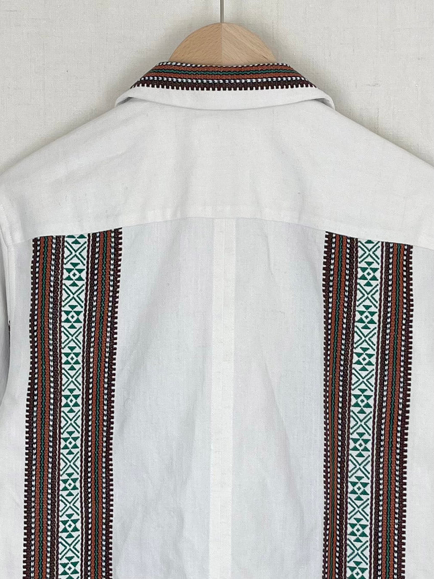 WOVEN STRIPES TABLECLOTH SHIRT - SIZE 44