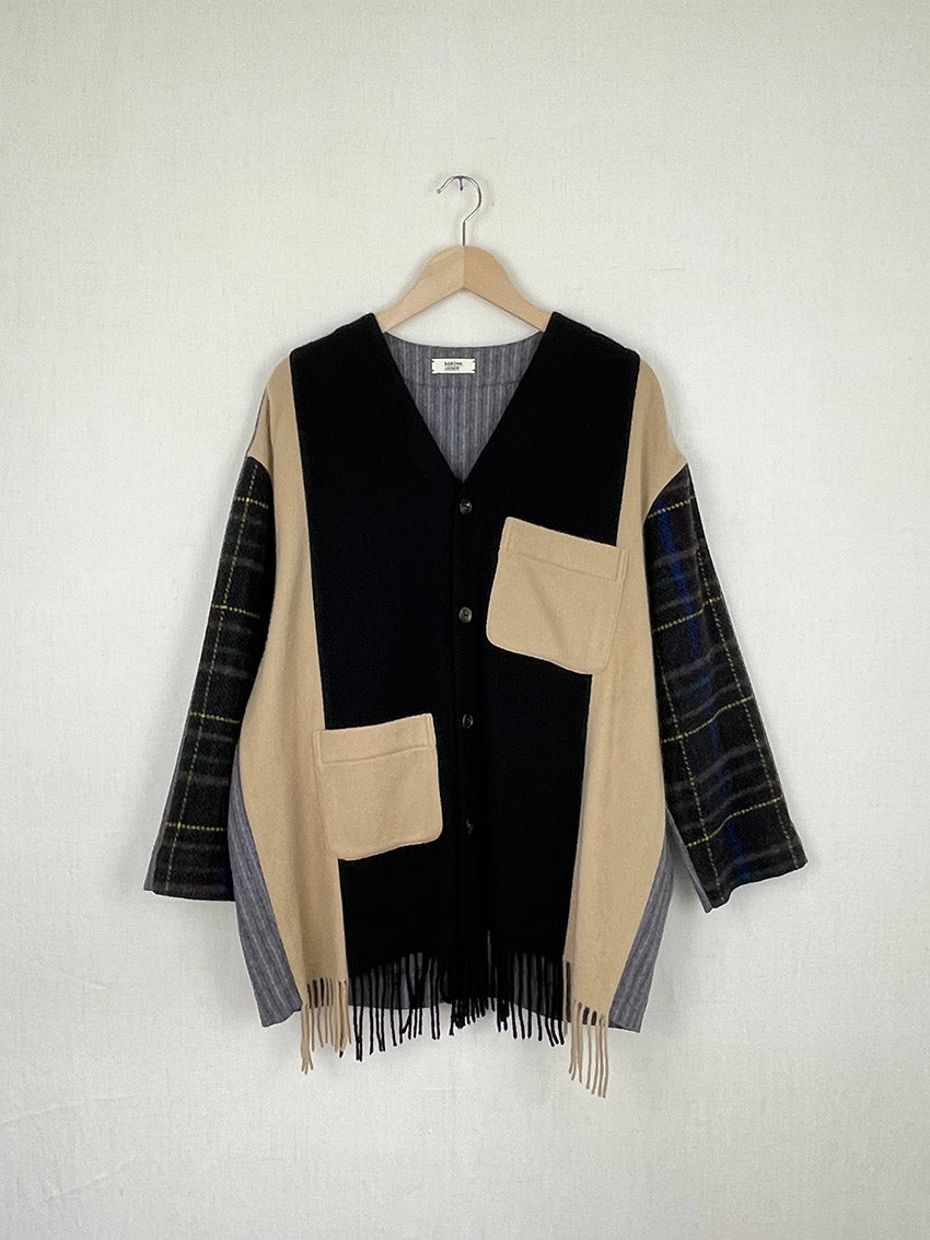 WOOL SCARF JACKET - SIZE M