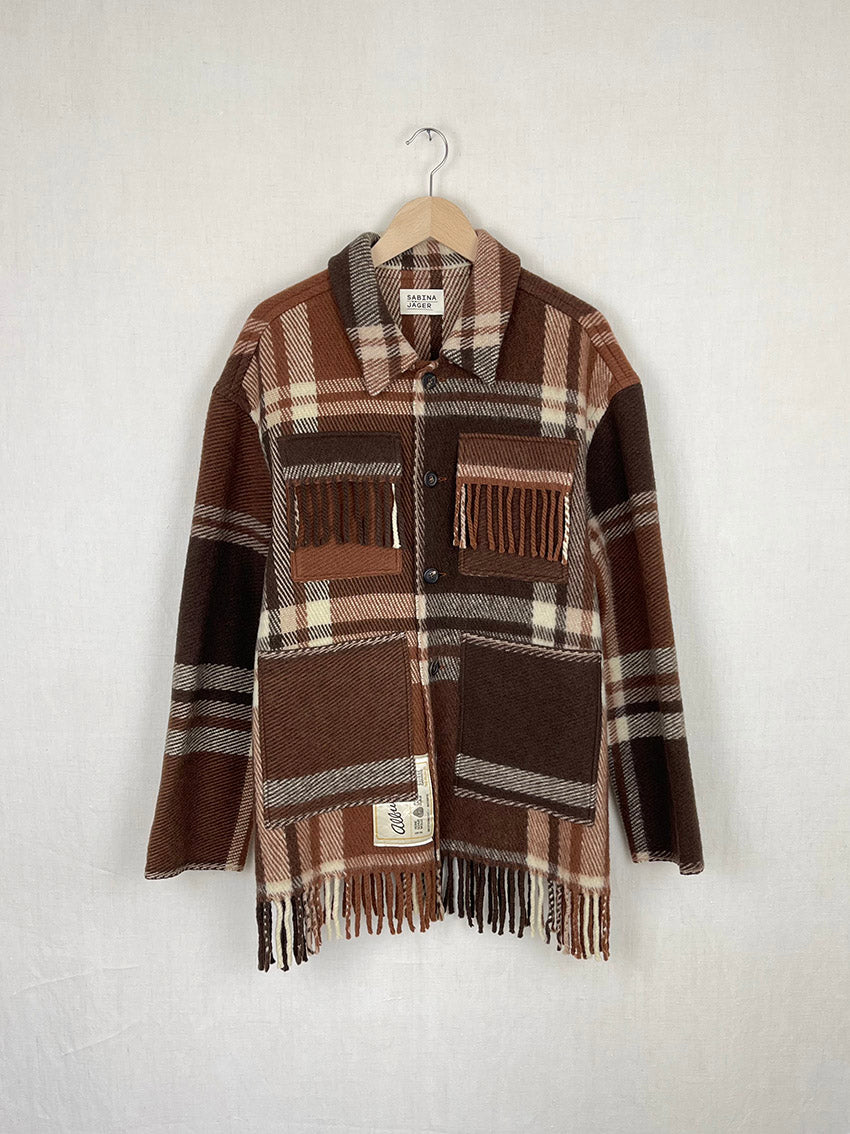 ALBULA WOOL BLANKET JACKET - SIZE M