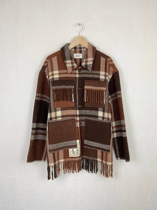 ALBULA WOOL BLANKET JACKET - SIZE M