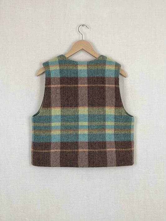 BRONTE TWEEDS BLANKET VEST - SIZE S