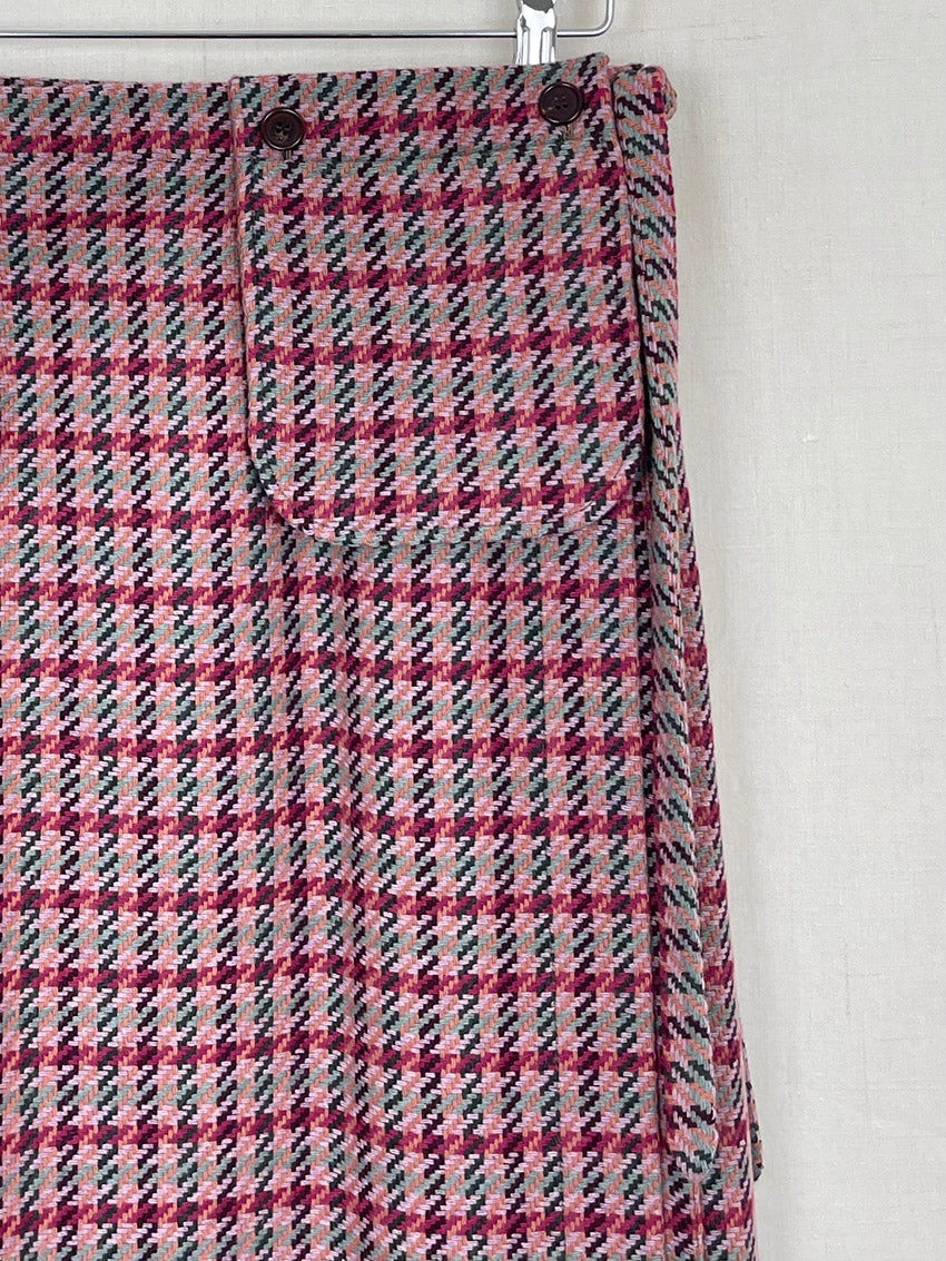 PLAID WOOL SKIRT - SIZE S/M