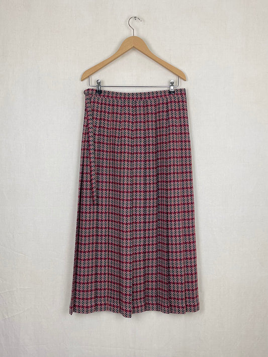 PLAID WOOL SKIRT - SIZE S/M