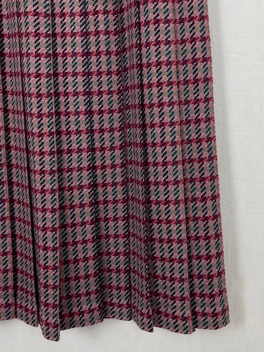 PLAID WOOL SKIRT - SIZE S/M
