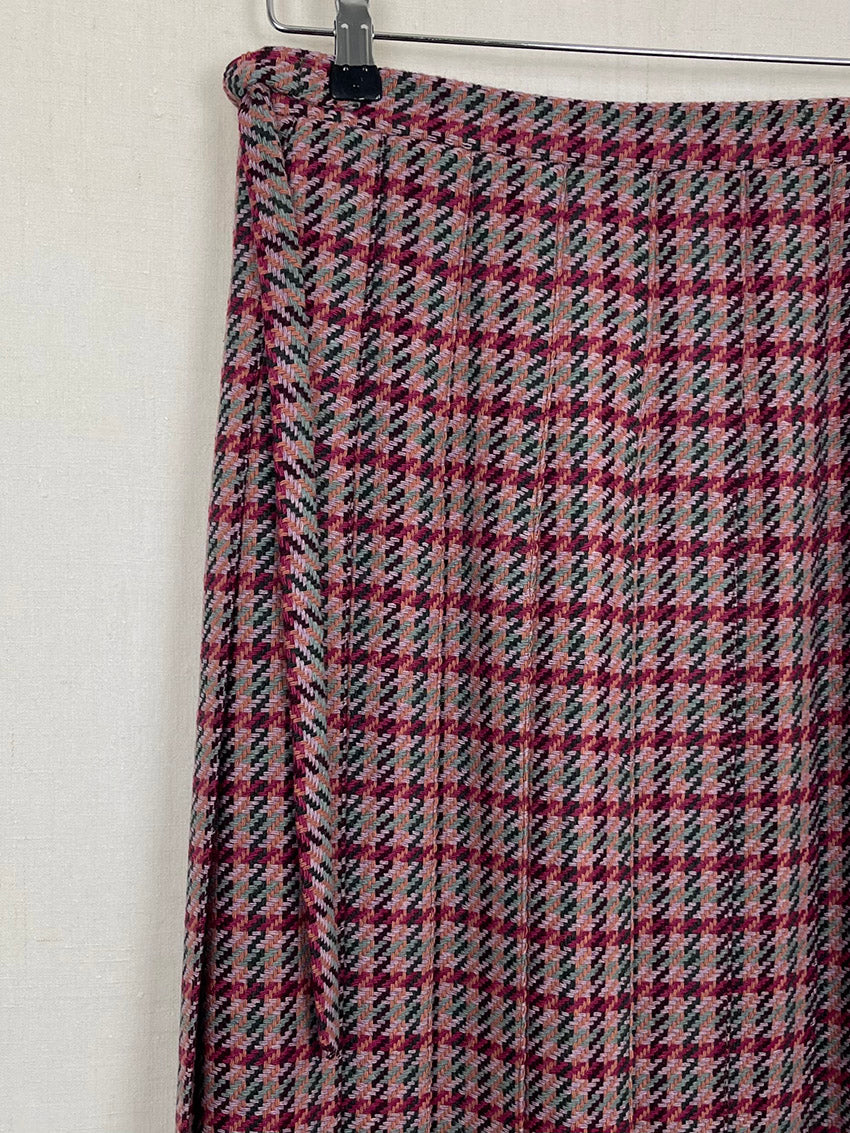 PLAID WOOL SKIRT - SIZE S/M
