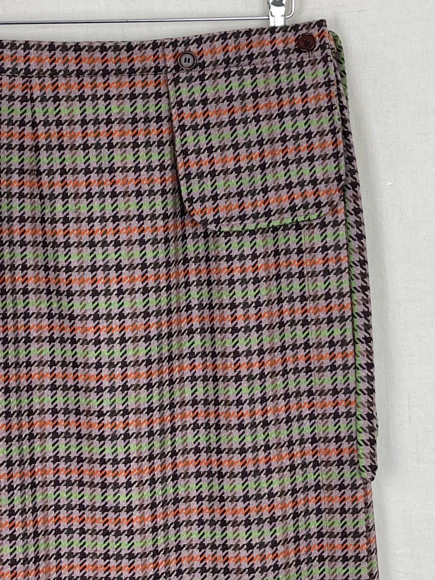 PLAID WOOL SKIRT - SIZE S/M