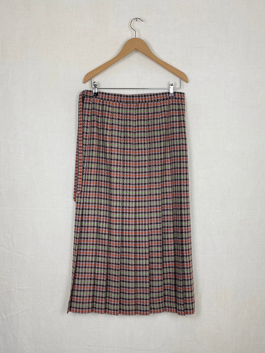 PLAID WOOL SKIRT - SIZE S/M