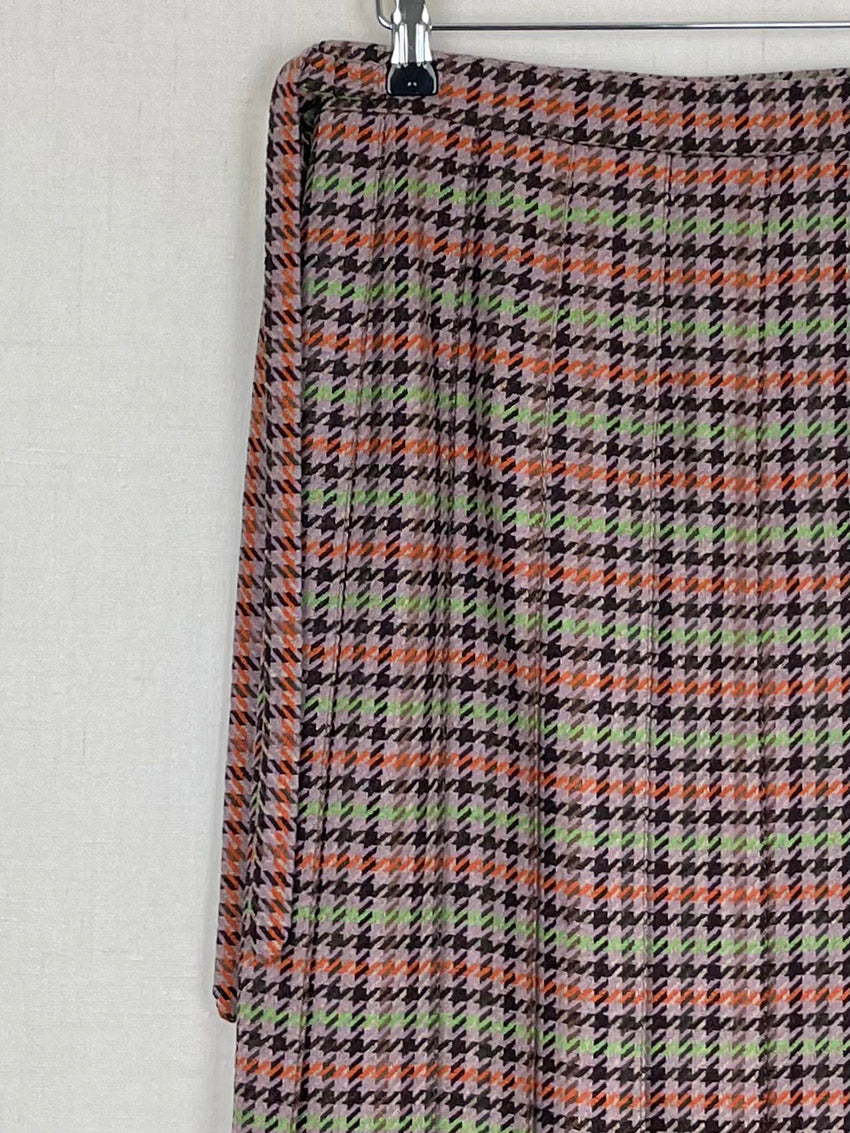 PLAID WOOL SKIRT - SIZE S/M