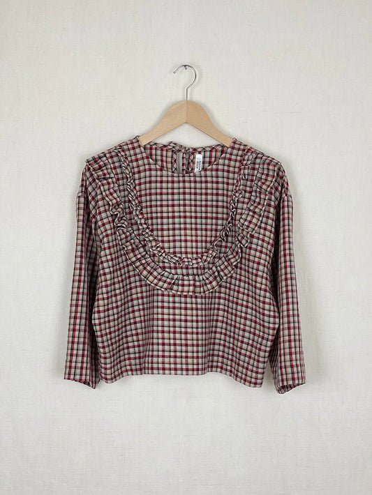 PLAID WOOL TOP - ONE SIZE
