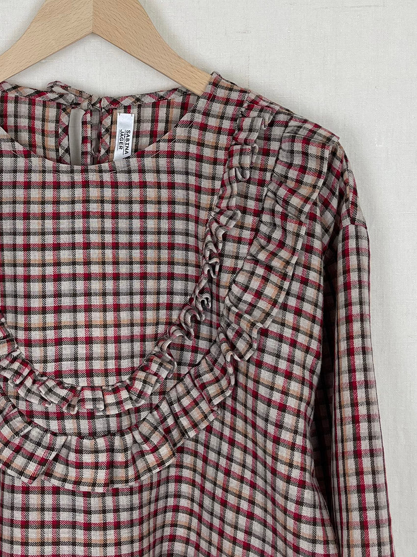 PLAID WOOL TOP - ONE SIZE
