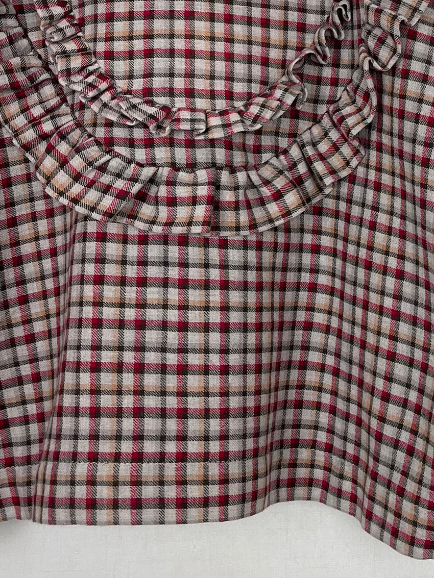 PLAID WOOL TOP - ONE SIZE