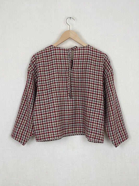 PLAID WOOL TOP - ONE SIZE
