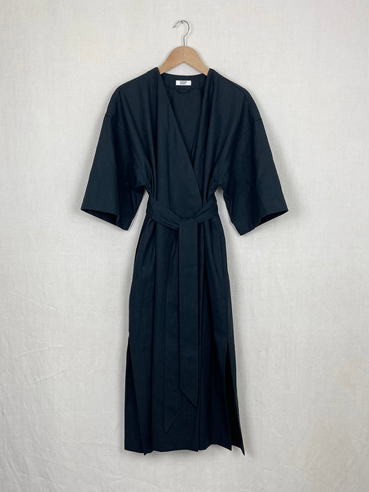 LINEN KIMONO-STYLE DRESS - ONE SIZE