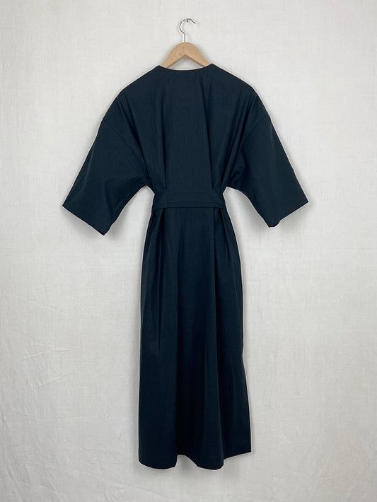 LINEN KIMONO-STYLE DRESS - ONE SIZE