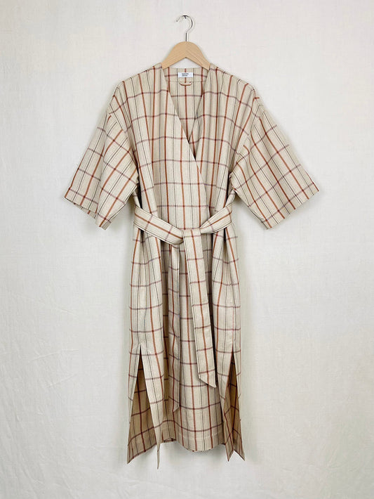 PLAID KIMONO DRESS - ONE SIZE