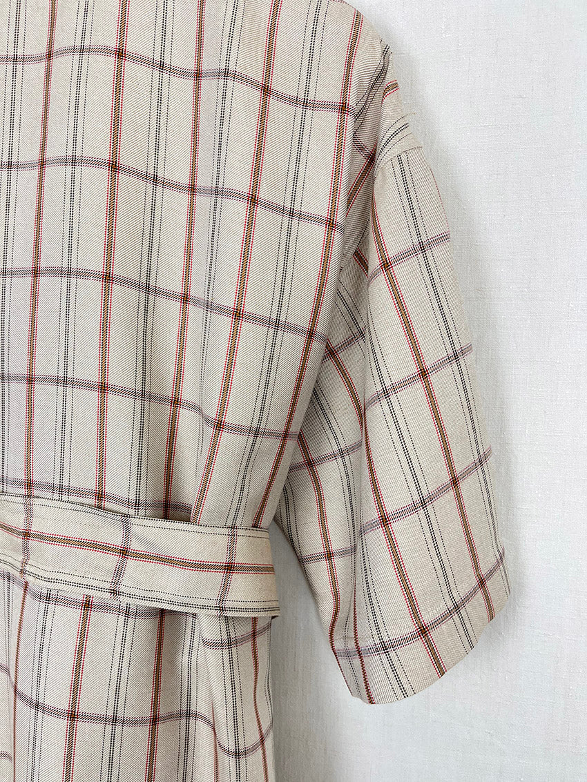 PLAID KIMONO DRESS - ONE SIZE