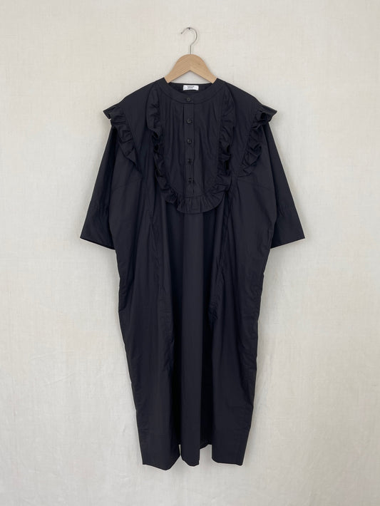 BLACK RUFFLED KAFTAN - ONE SIZE