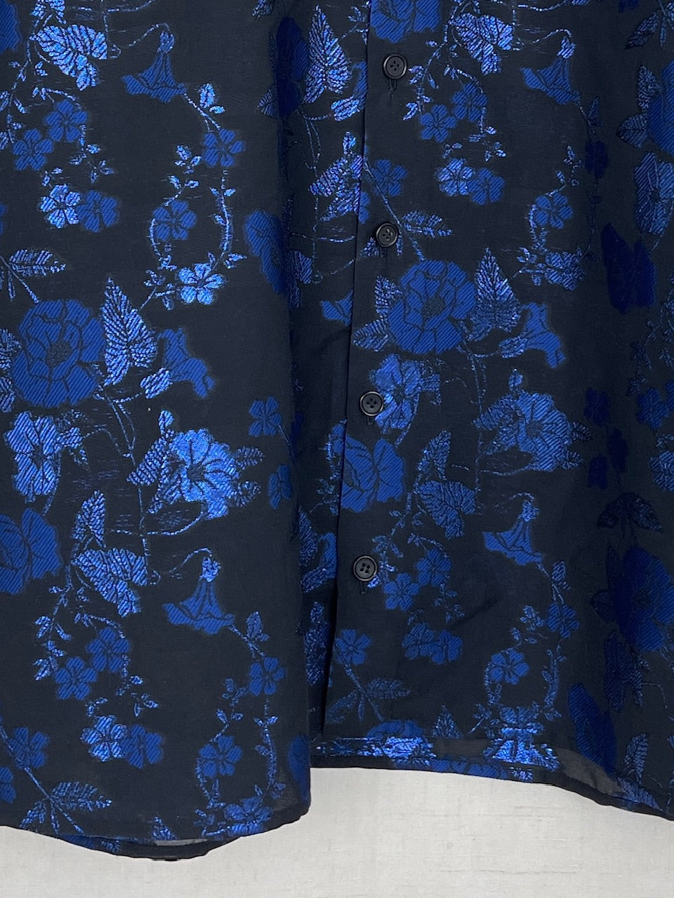 SHIMMERING BLUE FLORAL SHIRT - SIZE 50