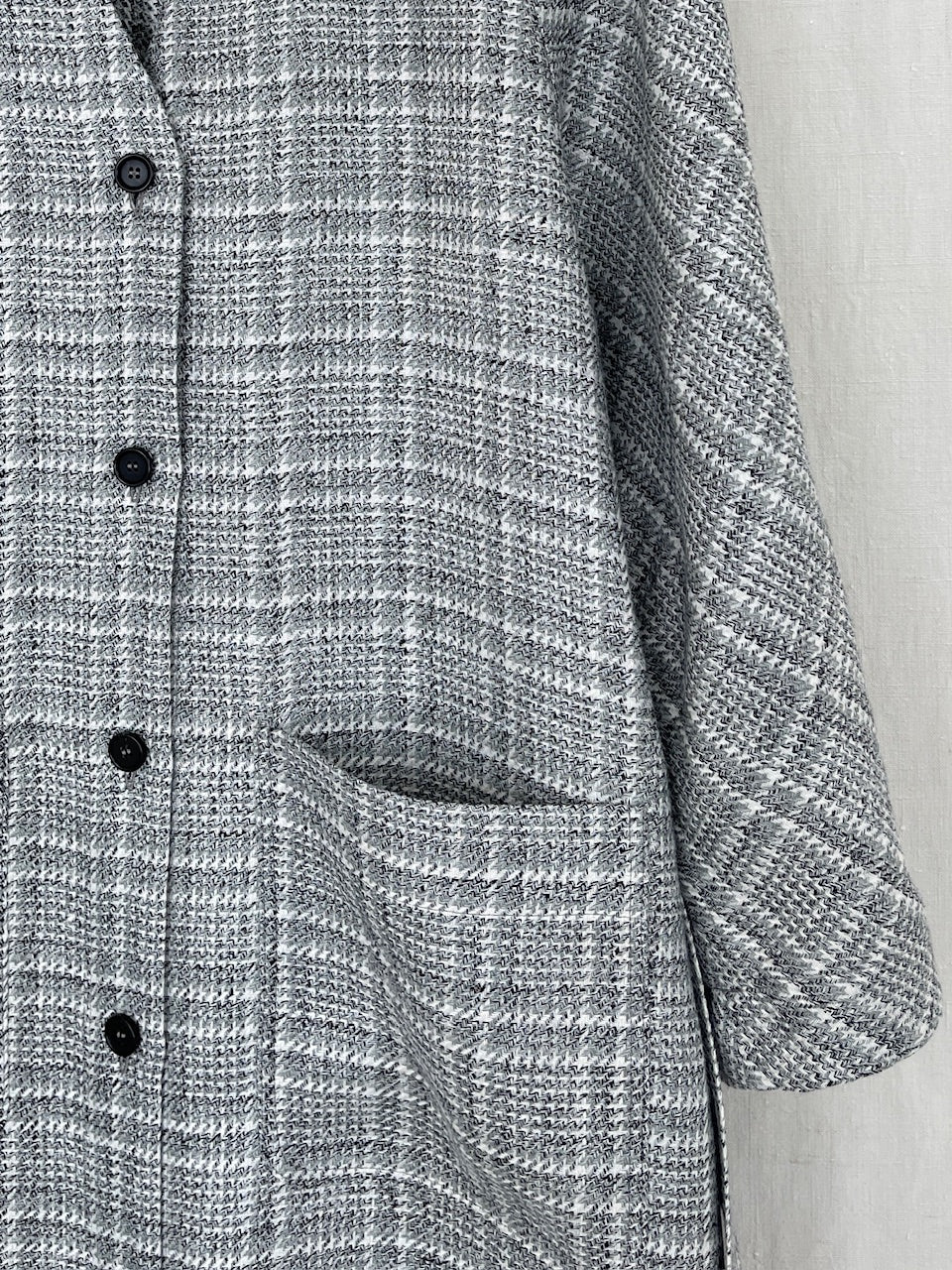 BLACK, WHITE, AND GRAY COAT DRESS - ONE SIZE