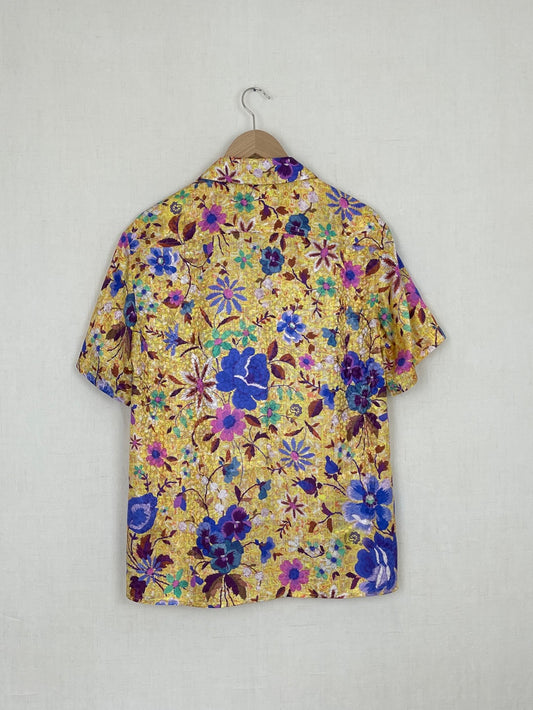 FLORAL SILK SHIRT - SIZE 48