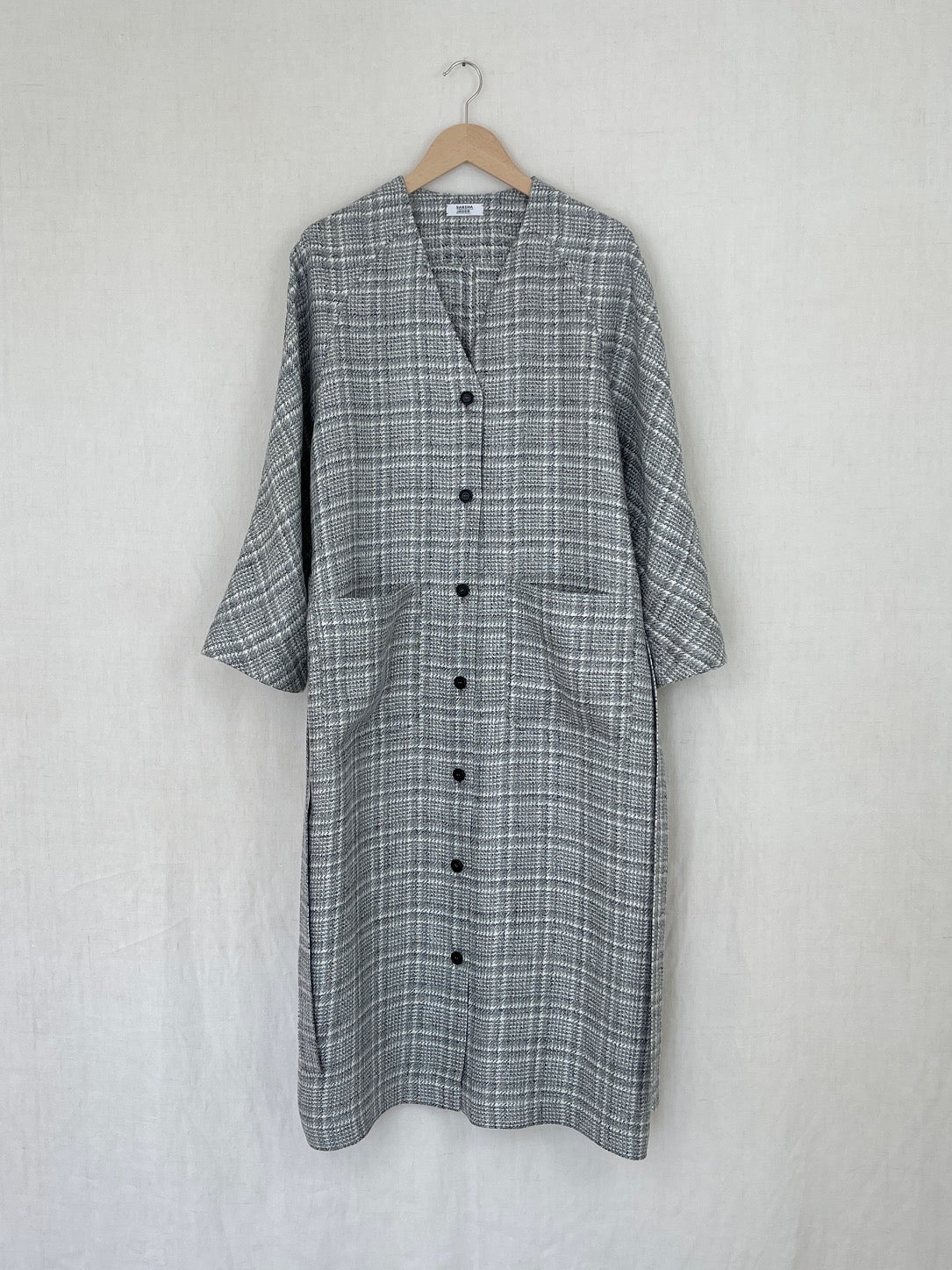 BLACK, WHITE, AND GRAY COAT DRESS - ONE SIZE