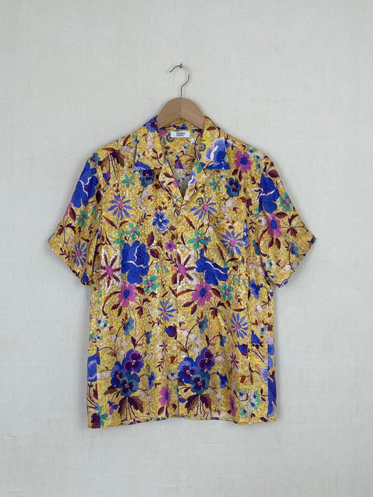 FLORAL SILK SHIRT - SIZE 48