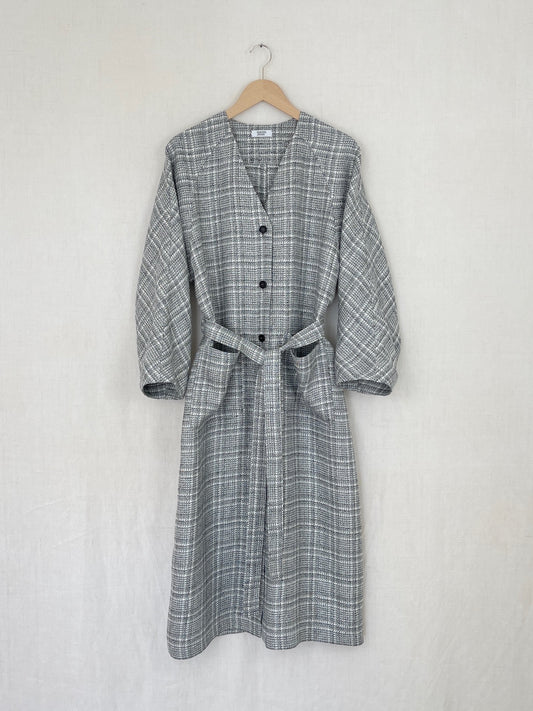 BLACK, WHITE, AND GRAY COAT DRESS - ONE SIZE