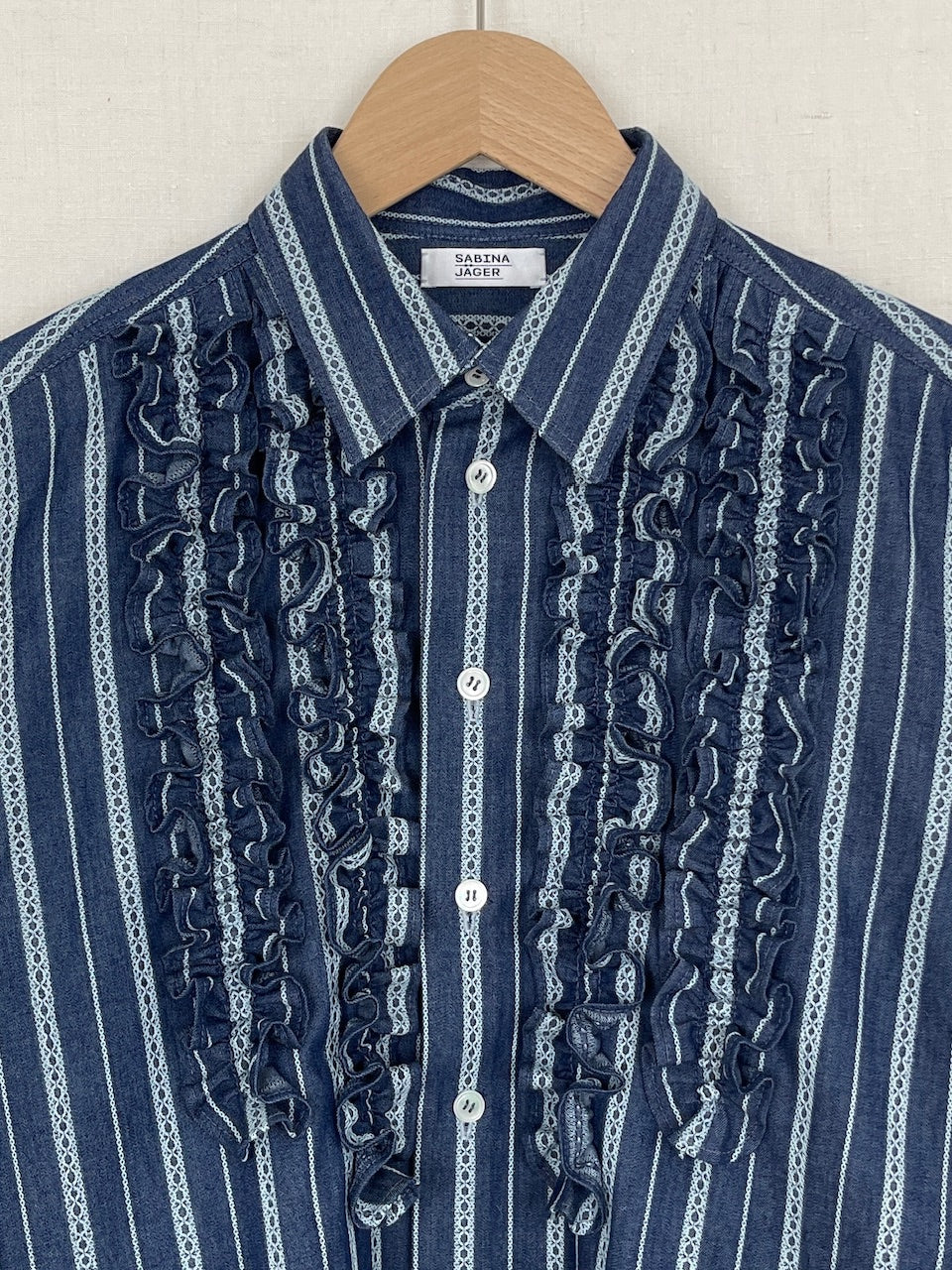 EDELWEISS AND ENZIAN RUFFLED SHIRT - SIZE 44