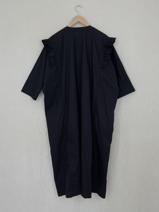 BLACK RUFFLED KAFTAN - ONE SIZE