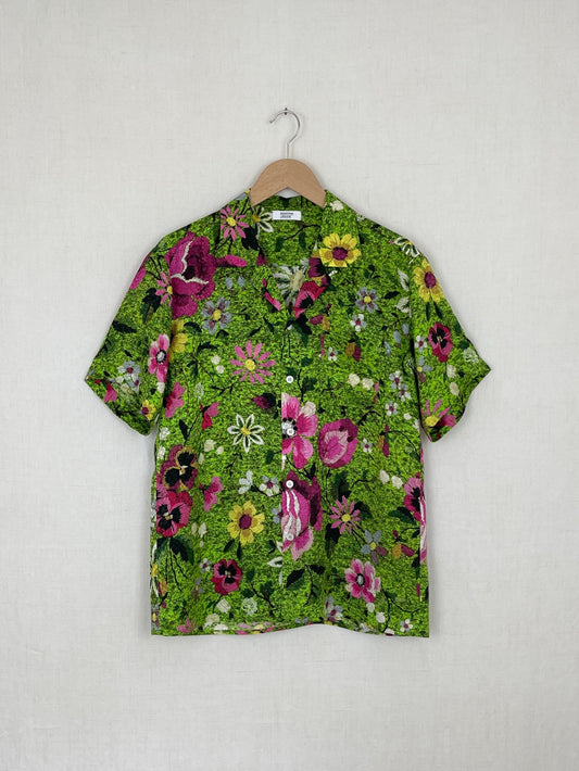 FLORAL SILK SHIRT - SIZE 48